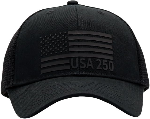 Image of American Flag Trucker Hats, Patriotic Baseball Cap for Men, Adjustable Breathable Mesh Snapback, Fits OSFM & XXL Head