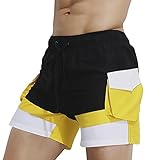 Este traje de baño cuenta con cordón ajustable dentro. Pantalón corto con cintura elástica ancha. Super cómodo y relajarse.