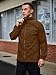 Men's Windbreaker Quarter Zip Pullover Lightweight Jackets Athletic 1/4 Wind breaker Jackets Golf Mock Neck with Pockets Brown Plus Size