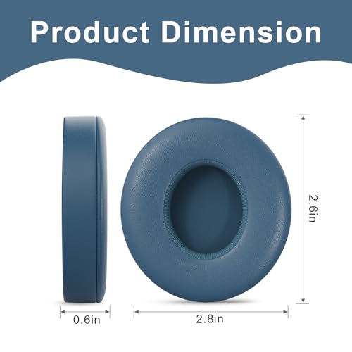 Repuestos para auriculares Beats Solo 3/2, almohadillas suaves y resistentes al sudor de PU proteico con espuma viscoelástica que reduce ruido (Azul) miniatura 2