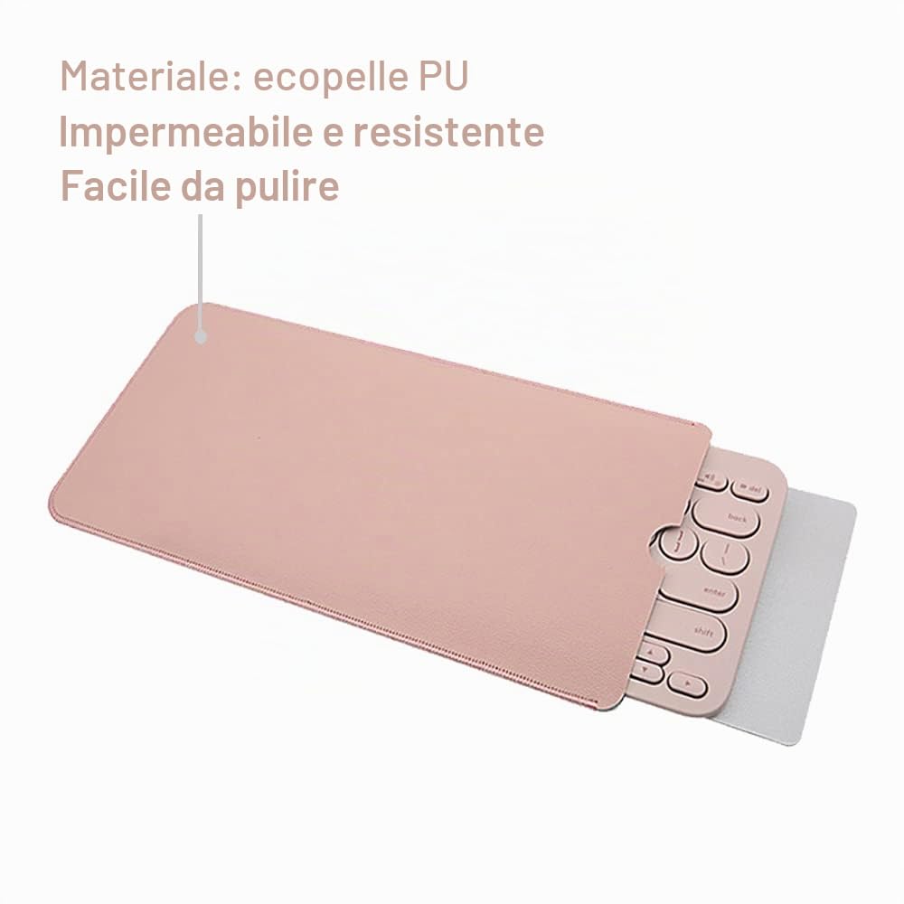 Custodia per Tastiera compatibile con Logitech Pebble Keys 2 K380s, K380, Custodia Viaggio Portatile in pelle PU, Tastiera non inclusa (rosa)