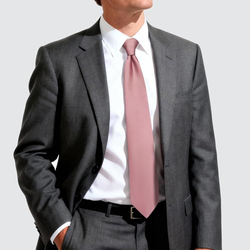 Image of Hi-Tie Men's Extra Long Solid Satin Tie Set 63 Inch /70 Inch Formal Necktie