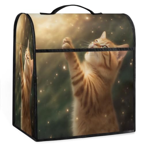 Coffee Maker Cover Star Cat Cute Kitchen Appliance Covers Small Appliance Covers Blender Cover Juicer Cover Dust Covers for Kitchen Appliances with Top Handle and Pockets,Washable,C865