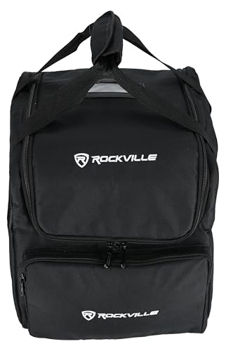 Rockville RLB40 Padded Travel Bag for (2) Chauvet or American DJ Effect Lights, Adjustable Dividers, Heavy-Duty Zippers, Ergonomic Strap, Perfect for DJs and Event Planners - Image 2