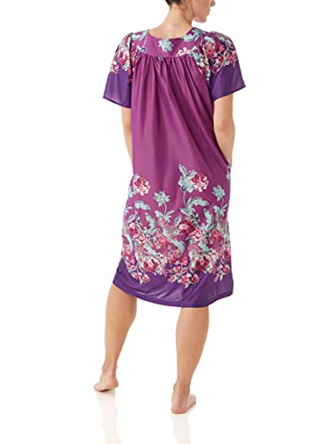 Image of AmeriMark Casual Women's Patio Muumuu House Dress Loose Comfortable Short Sleeve Sun Dress Lounger Gown Sleepwear for Ladies
