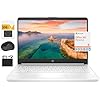 HP Nuevo portátil ultraligero de alta definición de 14 pulgadas, procesador Intel Celeron de cuatro núcleos, 16 GB de RAM, 320 GB (64 GB eMMC+ 256 GB SD), Wi-Fi, hasta 11 horas, Windows 11 S + 1 año