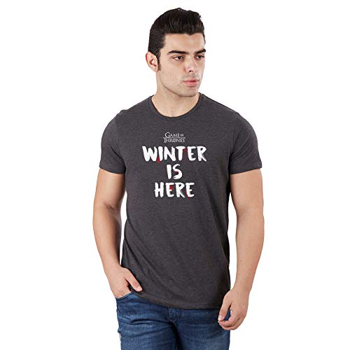 Image of Free Authority Men's Printed Regular fit T-Shirt (STY-20-21-000723 Charcoal XX-Large)