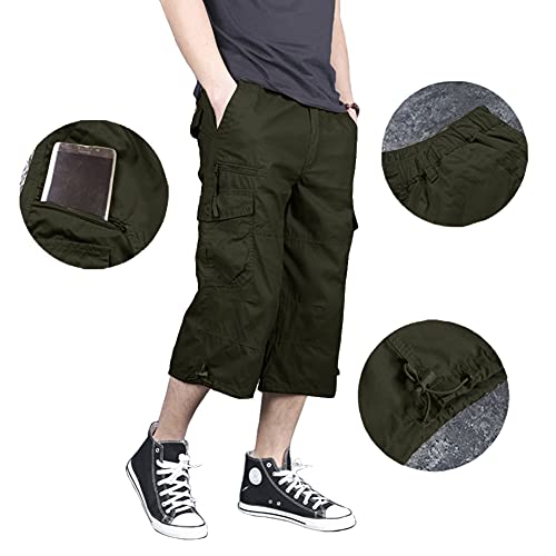 Magnivit Mens Tactical Shorts Big And Tall Shorts Outdoor Wear Shorts Work Short Travelling Shorts Hiking Shorts With 7 Pockets Army Green #TOP3