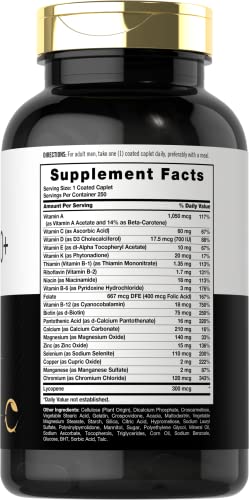 Carlyle Multivitamin For Men 50 Plus | 250 Caplets | With B Vitamins, Vitamin D, Magnesium & Zinc | Gluten Free Supplement #TOP1