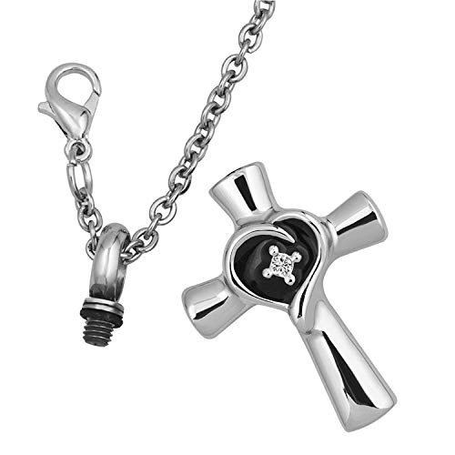 Norya Cremation Jewelry Cross Urn Necklace for Ashes Stainless Steel Memorial Pendant2