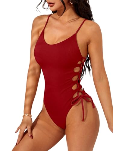 Image of Narecte One Piece Swimsuit Women Bathing Suit Sexy High Cut Women's One-Piece Swimsuits Monokini One Piece Bathing Suit