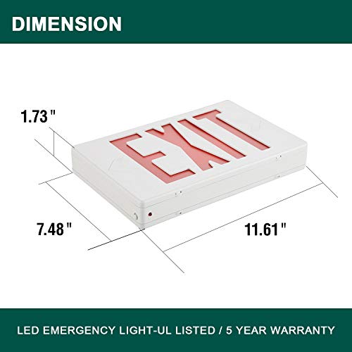 Exitlux 1 Pack Exit Led Emergency Light,Commercial Lighting-Exit Sign Warning Light With Backup Battery-Ul Listed Double Face,Universal Mounting Lighting Fixtures #TOP3
