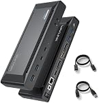 Station d'accueil USB-C WAVLINK pour ordinateurs portables à double moniteur, station d'accueil USB C Displaylink unique 5K/dual 4K@60Hz avec PD 100W, 2xDP, 2xHDMI, 6xUSB 3.0, audio/mic, Ethernet Gigabit pour Mac (M1-M5/Neo)/Windows