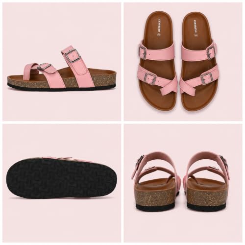 Image of Centrino Women's Berkin-Style Slip-On Sandals | Open Toe Design | Soft PU Footbed | Lightweight & Comfortable | Arch Support | On-Grip Sole | Casual Outdoor Wear (7693)