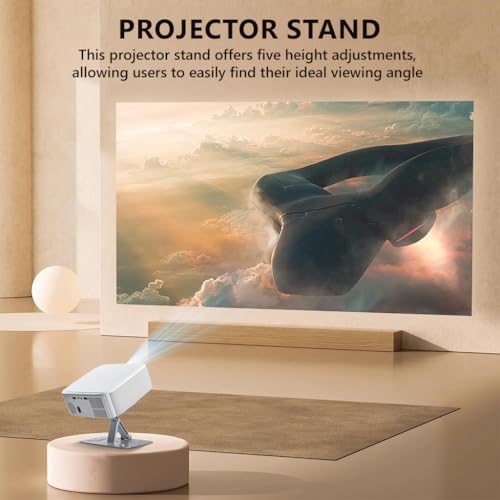 Image of ZORBES Projector Stand Desk Holder Bracket Metal Desk Support, 5 Adjustable Height, Universal Screw Mount Design, 10kg Loading Capacity, Office Home Theater Projector Holder