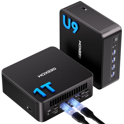 GEEKOM IT13 Max Mini PC avec U9-185H(16C/22T, Jusqu’à 5,1 GHz), Dual 2.5G LAN, Intel Arc Graphics, 16Go RAM&1To SSD, IA Mini Ordinateur Windows 11 Pro,...