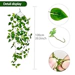 Fake Hanging Plants Vines(2pcs) for Room Decor, Artificial Ivy Greenery Garlands for Home Bedroom Living Aesthetic Kitchen Office Wall Patio Bookshelf,Indoor,Outdoor Farmhouse Decorations(No Basket) - Image 2
