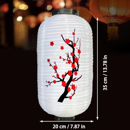 duoyif Japanische Laterne Lampenschirm Höhe 35 cm Ø 20 cm 2 Stück – Bild 2