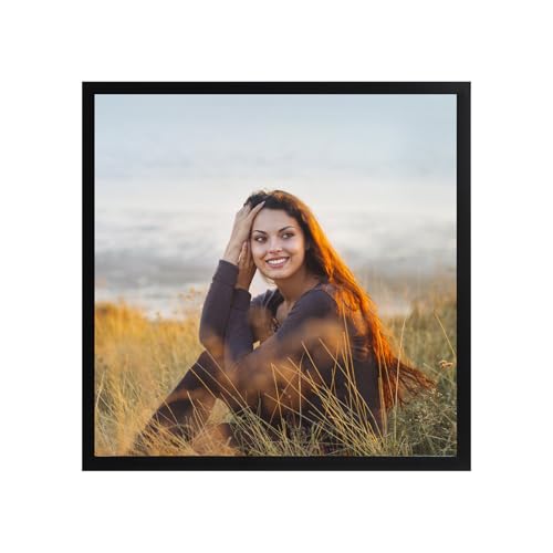 Ditwis Bilderrahmen 30x30 Schwarz, Quadratisch Fotorahmen für Fotos und Bilder, Wand- und Tischaufstellung, Modern Rahmen für Wohn-, Schlaf- und Büroräume
