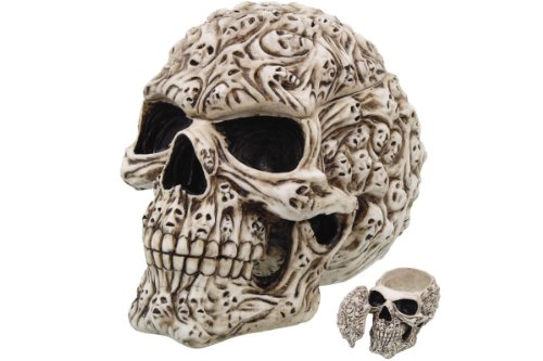 7.5 Inch Spirit Ghost Print Skull Removable Top Desktop Figurine