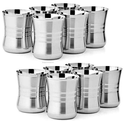 Image of Stainless Steel Tableware Drinkware Tumbler Water Glass Set of Glass 200ml (Pack of 12)