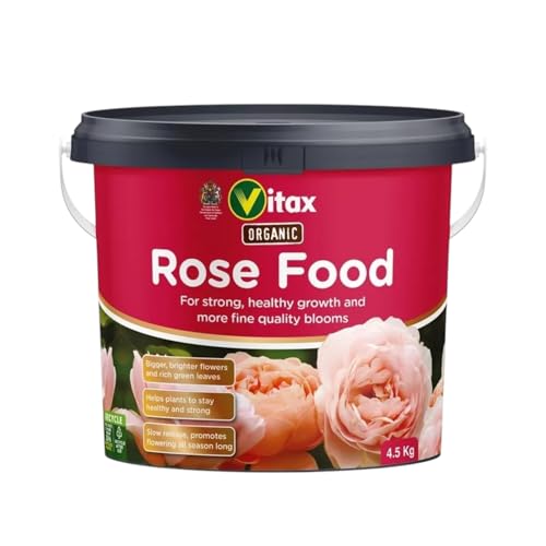 Vitax Organic Rose Feed – All-Natural Fertilizer for Healthier, Vibrant Roses – Boosts Growth, Blooms, and Soil Health – Ideal for Organic Gardening (4.5Kg Tub)