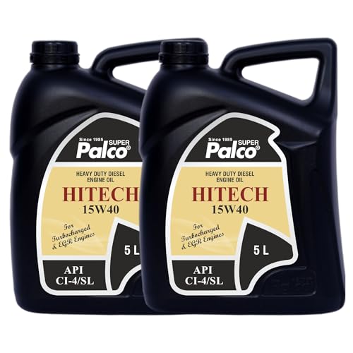 Image of PALCO HITECH 15W40 API: CI4 / SL Heavy Duty Diesel Engine Oil Synthetic Technology | Maximum Power & Superior Protection | For SUVs, MUVs & Crossovers | 5 Litre (Pack of 2)