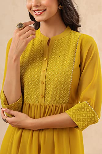 Image of Juniper Women`s Georgette Embroidered A-Line Dress