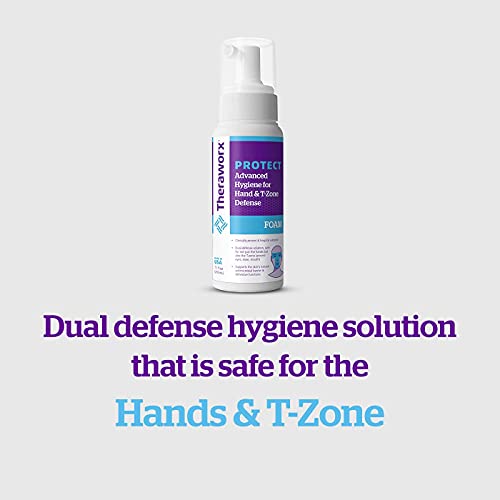 Theraworx Protect Hand And T-Zone (Face) Defense Home & Travel Bundle - 1.7Oz Spray & 7.1Oz Foam #TOP1