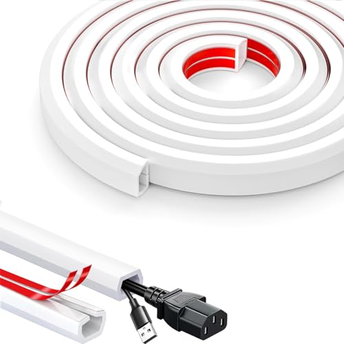 Image of Serplex Floor Cord Hide, 6.6ft PVC Self-Adhesive Wire Cover, Flexible & Cuttable Cable Hider for Home & Office, Soft Wall Wire Covers for Floor Cable Management Protector Prevent Trips Cord Cavity