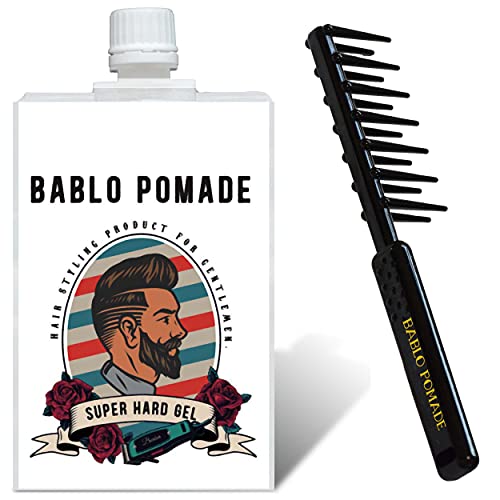 バブロポマード ヘアジェル スーパーハード＆ジェルコーム櫛セット メンズ用ヘアグリース・ヘアワックス・整髪料・BARBERバーバー