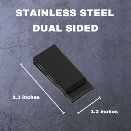 Visol Personalized Noble Double Fold Matte Black Money Clip with Free Laser Engraving2
