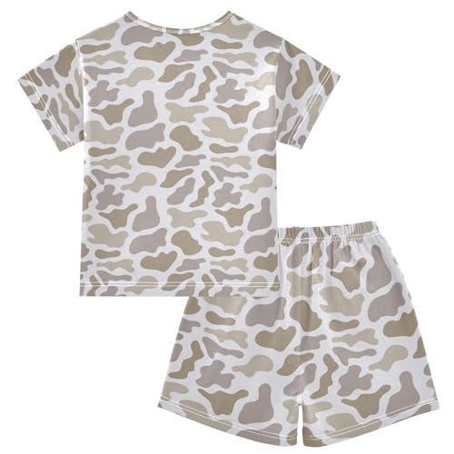 Pajama Short Sets Cute Duck Camouflage Soft Cotton Summer Sleepwear 2 Piece PJS Size 5-14T2