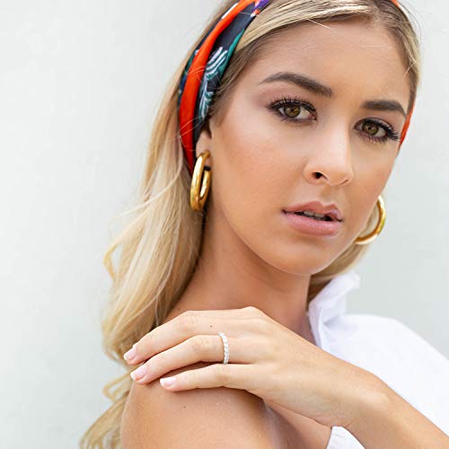 PAVOI 14K Gold Plated Cubic Zirconia Stackable Eternity Ring - 3.0mm Gold Wedding Ring for Women - Fake Promise Band Stacking Jewelry2