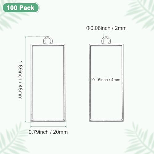 Pendentifs rectangulaires ouverts pour fabriquer vos boucles d'oreilles résine