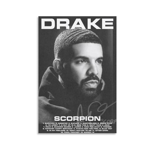 ZANLIART Scorpion - Drake Album Cover Canvas Print Music Poster for Room Aesthetic Unframe-style16x24inch(40x60cm)