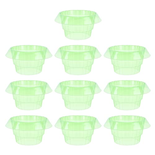 Focket 10 Pack Garden Cloches, Reusable Planter Slug Collar Plant Protectors, Plastic Multifunctional Transparent Bell Jar Cloches Protect Plants From Snail, Slugs, 9.4 D X 4.5 H