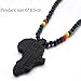 COLORFUL BLING Hip-hop Africa Map Pendant Necklace for Men Women African Continent Egyptian Multicolor 8MM Wooden Bead Chain Necklace Natural Wood Jewelry-Style 1