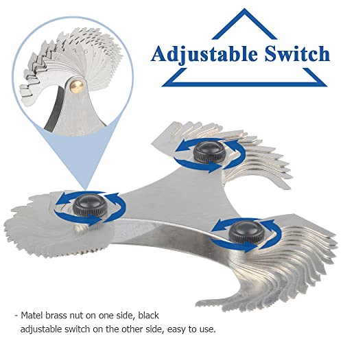 Mesee 51 Pieces Thread Pitch Gauge, Stainless Steel America Sae Screw Pitch Gage 60 Degree Centre 4-84 Tpi Thread Plug Caliper Gauge Measuring Tool #TOP3