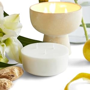 BLUEME Happiness-Yuzu & Ginger, 3 Wick Bundle | Candle + Wax Refill BLUEME Happiness Yuzu Ginger 3 Wick Bundle Candle Wax Refill