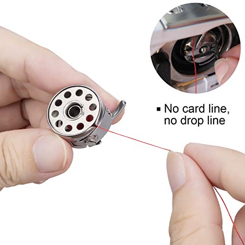 Pagow 15Pcs Metal Sewing Machine Bobbins Stainless Steel Home Embroidery Stitch Thread Holder Case For Brother Janome Singer Kenmore Front Loading Class Machines #TOP4