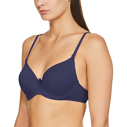 Image of Jockey 1245 Women Under-Wired Padded Super Combed Cotton Elastane Stretch Medium Coverage T-Shirt Bra with Detachable Straps