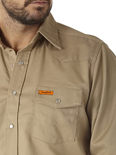Wrangler Riggs Workwear Herren Flame Resistant Western Two Pocket Snap Shirt Work Utility Hemd, Khaki, X-Groß – Ansicht 3