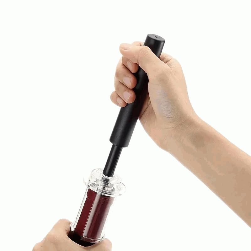 CHEFZOCO Abridor de Vino Aire Comprimido Presión, Sacacorchos de aire comprimido, Sacacorchos de bomba de aire, Descorchador de aire, Abrebotellas Vino, Mango de plástico, Uso domestico y profesional
