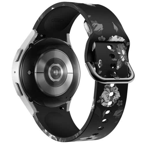 DEALELE Pasek kompatybilny z Samsung Galaxy Watch 6/6 Classic / 5/5 Pro / 4/4 Classic/Galaxy 3 41mm / Active 2, 20mm, błyszczący, diamentowy, skórzany pasek zastępczy do Huawei GT3 42mm, Silikon, Bez
