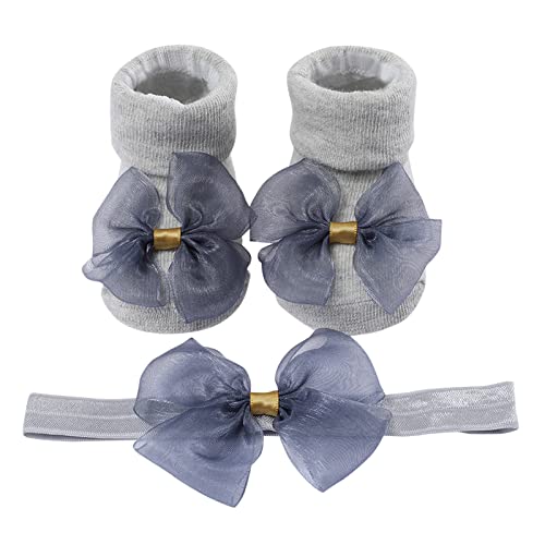 Ich Will Spaß Kinder Kindersocken weicher Boden Kleinkind Schuhe Socken Bowkot Prinzessin Socken Bodensocken 1PC Socken + 1PC Schleife Haarband Geschenkideen Baby Cover
