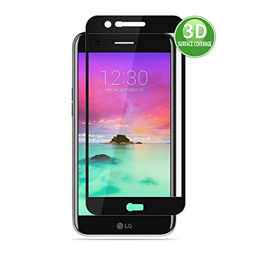 X-Dision 3D Protector de Pantalla Compatible con LG K10 2017 (Negro), HD Película Protectora Completa, Cubierta Protección de Vidrio Templado 9H, Anti-Huella Dactilar y Anti-roturas