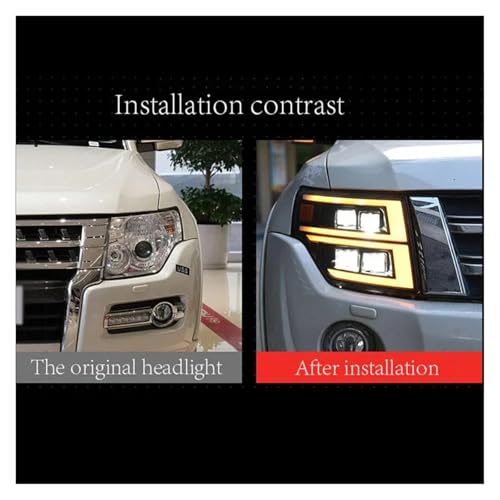 Faros delanteros Mitsubishi Pajero V97 V93 2006-2021 luces circulación diurna 6