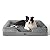 Bedsure Dog Bed Sofa Large - Washable Orthopedic Dog Sofa & Couch with Removable Flannel Zipper Cover,Grey,89x63x18cm