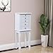 Standing Jewelry Armoire, Storage Cabinet Organizer with Top Flip Makeup Mirror, 5 Drawers, 8 Necklace Hooks, 2 Side Swing Doors for Jewelry Chest, Jewelry Boxes Ideal for Fashion Women White